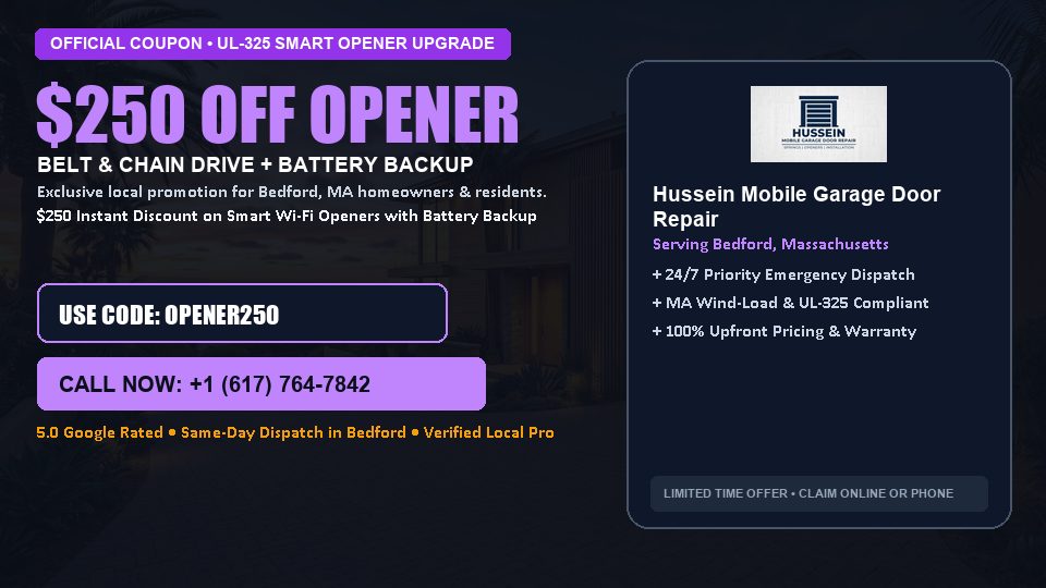 Hussein Mobile Garage Door Repair $250 OFF Premium LiftMaster Opener Installation
